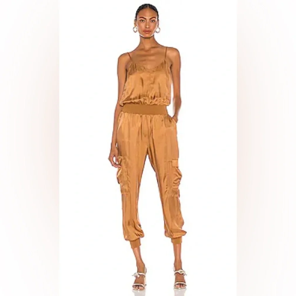 Cinq à sept Twill Amia Jumpsuit Satin‎ cinnamon size S